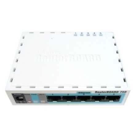 Mikrotik RouterBoard RB-750 ROS Level 4 Switch 5 port 10/100Mbps พร้อม Case แบบ พลาสติก