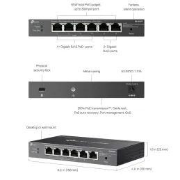 ES206GP TP-LINK Omada 6-Port Gigabit Easy Managed Switch 4-Port PoE+