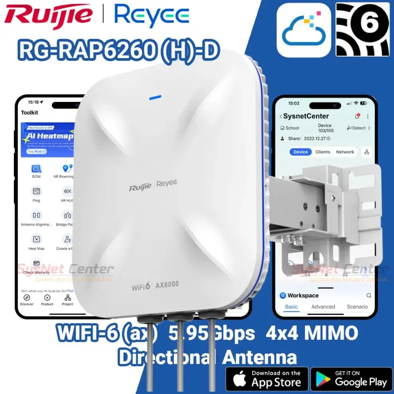 RG-RAP6260(H)-D Reyee AX6000 High-density Outdoor Directional Access Point RG-RAP6260(H)-D Reyee AX6000 High-density Outdoor Directional Access Point