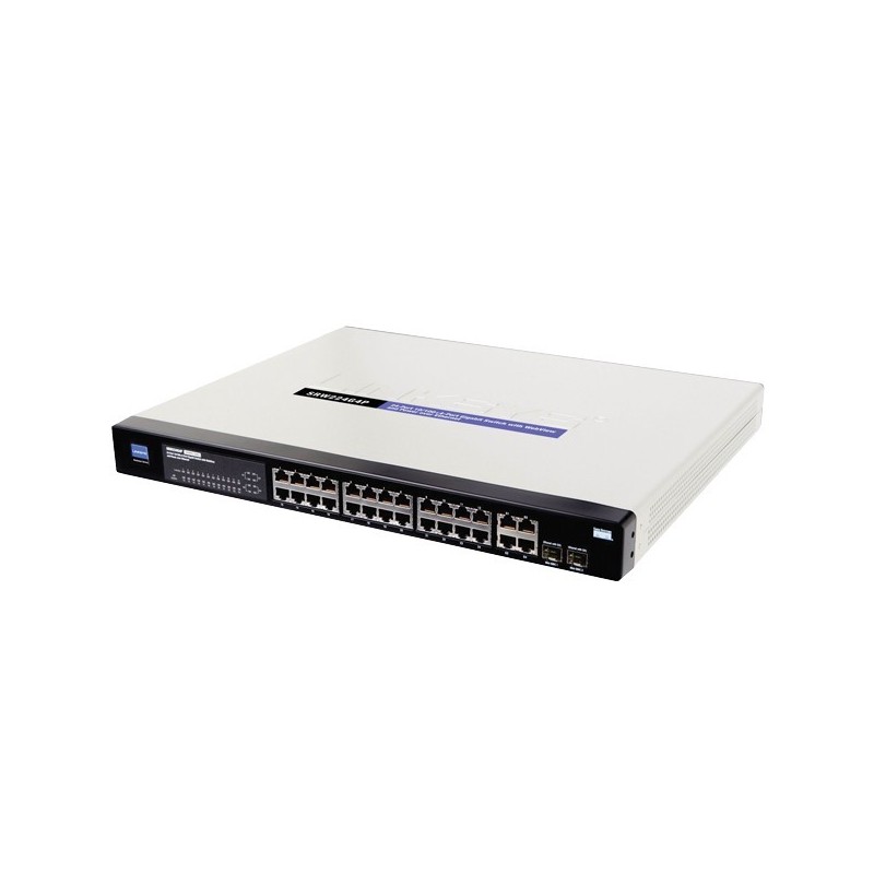 Switch Cisco SRW224G4P-K9 Managed Switch 24 Port 10/100Mbps และ 4 Port Gigabit, 2-Port Mini-GBIC WebView รองรับ POE