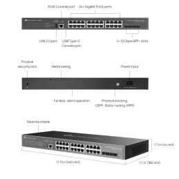 SG5428X TP-LINK Omada 24-Port Gigabit Stackable L3 Managed Switch