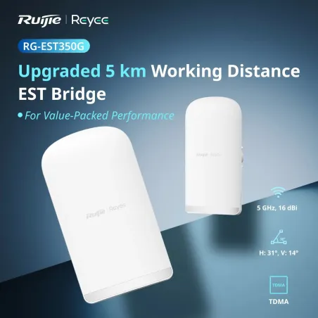 RG-EST350G Ruijie Wireless Bridge (Pack คู่) 5GHz ac TDMA ระยะ 5Km