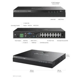 VIGI NVR2016H-16MP NVR 16 Channel PoE+ Network Video Recorder