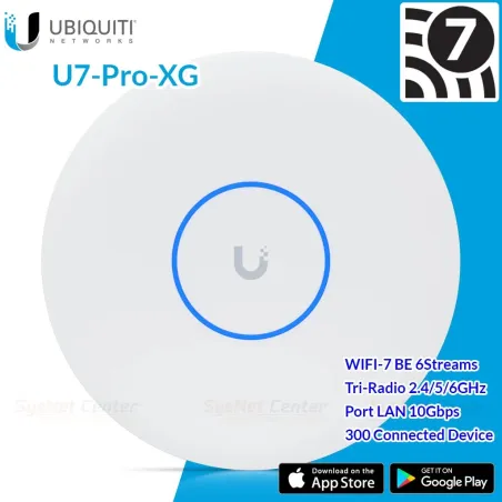 U7-Pro-XG UniFi Ceiling-mounted 6-stream WiFi 7 AP Tri-Band 10.8Gbps
