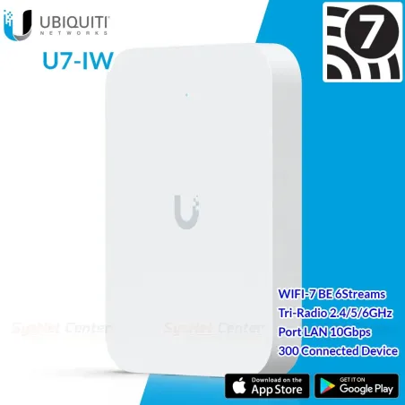 U7-IW UniFi Wall-mounted 4-stream WiFi 7 AP Dual-Band 4.98Gbps