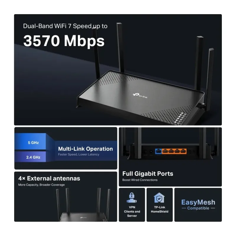Archer BE220 TP-Link BE3600 Dual-Band Wi-Fi 7 Router