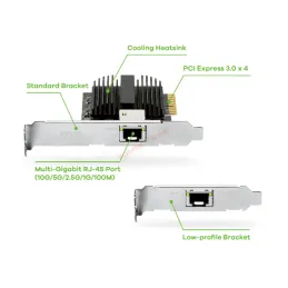 XGN100C Zyxel Multi-Gigabit Network Adapter PCIe Card LAN Port 10Gbps