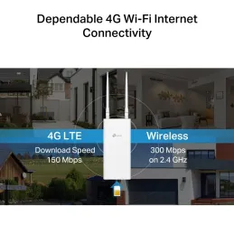 TP-Link MR100-Outdoor Wireless N ROUTER 4G รองรับ 4G ทุกเครือข่ายความเร็วสูงสุด 150Mbps