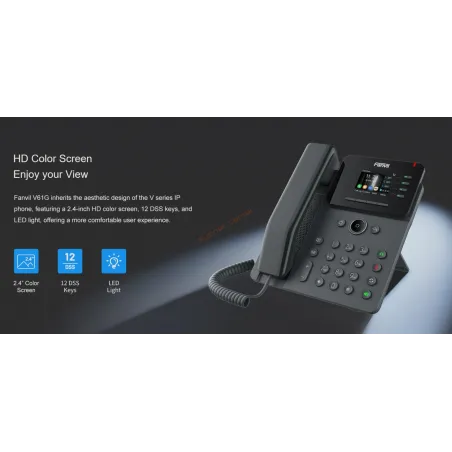 Fanvil V61G IP-Phone 4 SIP Lines Account , HD Voice, จอ LCD Color 320x240 รองรับ PoE