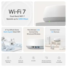 TP-LINK Deco BE25 (2-Pack) BE5000 Whole Home Mesh Wi-Fi 7 System
