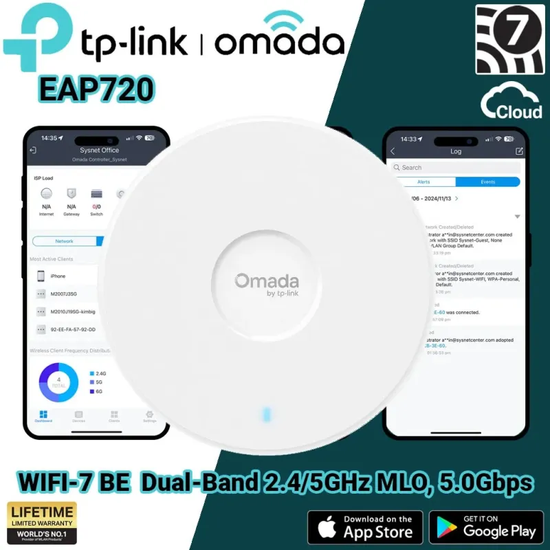 EAP720 TP-LINK BE5000 Ceiling Mount Wi-Fi 7 Access Point EAP720 TP-LINK BE5000 Ceiling Mount Wi-Fi 7 Access Point