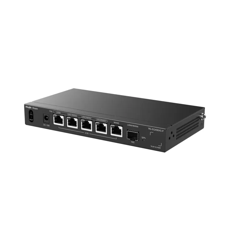 RG-EG406XS-P Reyee Cloud Router 4 WAN Internet 2.5Gbps, 400 Clients, POE