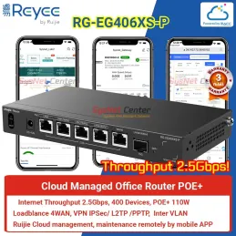 RG-EG406XS-P Reyee Cloud Router 4 WAN Internet 2.5Gbps, 400 Clients, POE
