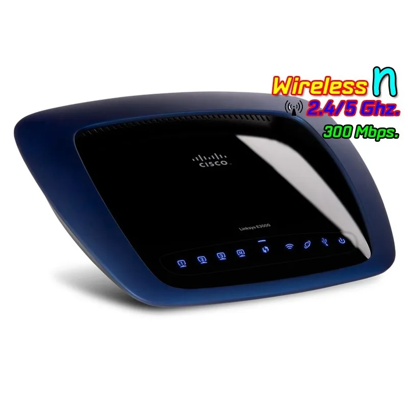 Linksys E3000 Wireless Router ใช้งานย่าน 2.4/5Ghz พร้อมกัน Speed 300Mbps พร้อม Hotspot Authen รองรับ USB