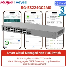 RG-ES224GC2MS Ruijie Reyee L2 Smart Cloud Managed Switch, 24x Gigabit RJ45, 2x 2.5GE SFP, ERPS