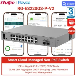 RG-ES220GS-P-V2 Ruijie Reyee L2 Smart Cloud Managed PoE Switch, 16x PoE+, 2x GE RJ45, 2x GE SFP, 250W