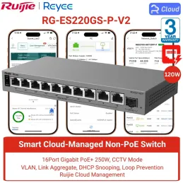 RG-ES211GS-P Ruijie Reyee L2 Smart Cloud Managed PoE Switch, 8x PoE+, 2x GE RJ45, 1x GE SFP, 120W