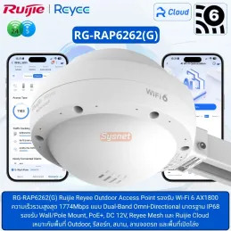 RG-RAP6262(G) Ruijie Reyee AX1800 Wi-Fi 6 Outdoor Omni-Directional Access Point, IP68, PoE+, Cloud Managed