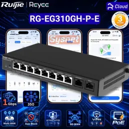 RG-EG310GH-P-E Ruijie Reyee Cloud Managed PoE Office Router 1.5Gbps, 350 Clients, 8×PoE+, VPN, SD-WAN