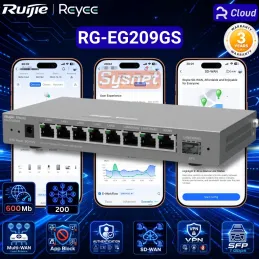 RG-EG209GS Ruijie Reyee Cloud Managed SFP Router 9 Port, 1×SFP, 200 Clients, VPN, SD-WAN