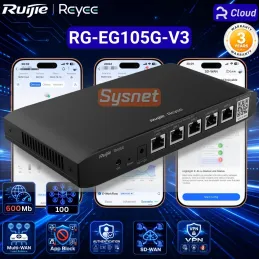 RG-EG105G-V3 Ruijie Reyee Cloud Managed Router 600Mb, 100 Clients, Dual-WAN, VPN, SD-WAN