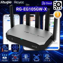 RG-EG105GW-X Ruijie Reyee Wi-Fi 6 AX3000 Cloud Managed Wireless Router, 1.2Gbps, 160 Clients, 5 Port, VPN, SD-WAN