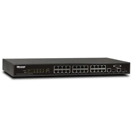 Micronet SP1658C Switch Managed Layer 2 ขนาด 24 Port 10/100Mbps, 2 Port Gigabit พร้อม 2 mini-GBIC