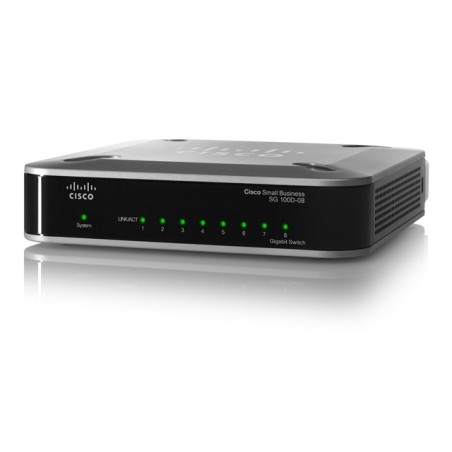 Cisco Cisco SG100D-08 Unmanaged Switch 8 Port Gigabit 10/100/1000Mbps