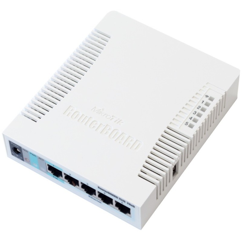 MikroTIK Mikrotik RouterBoard RB-751G-2HnD ROS Lv.4 Ram 64MB พร้อม WIreless มาตรฐาน N ย่าน 2.4GHz กำลังส่ง 1W