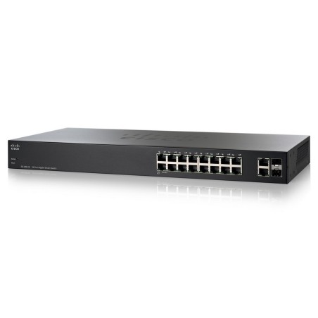 Cisco SG200-18 L2-Managed Switch 16 Port ความเร็ว Gigabit 2Port mini-Gbic รองรับ VLAN ควบคุมผ่าน Web