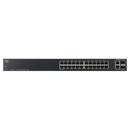 Cisco SF200-24 Managed-L2 Switch 24 port 10/100Mbps 2 Port SFP, 2Port mini-Gbic รองรับ VLAN ควบคุมผ่าน Web