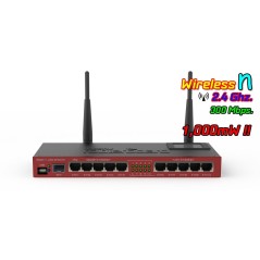 MikroTIK Mikrotik RouterBoard RB2011UAS-2HnD-IN Ram 128MB ROS Lv.5 Wireless N 300Mbps 2.4GHz 10Port Lan