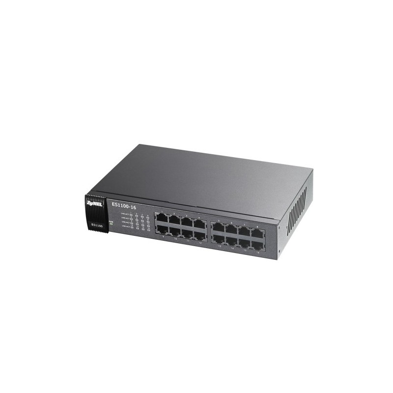 ZyXel ZyXEL ES-1100-16 อุปกรณ์ Switch 16 Port ความเร็ว 10/100 Mbps ใส่ตู้ Rack ขนาด 19" Rack ได้