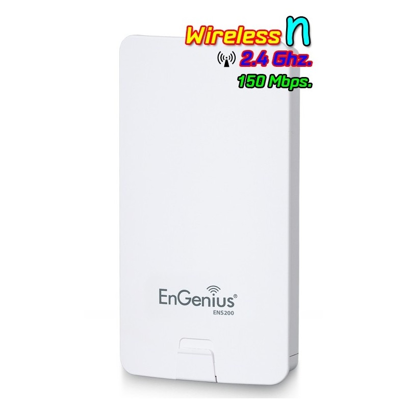 Engenius ENS200 Accees Point แบบภายนอกอาคาร ความถี่ 2.4GHz ความเร็วสูงสุด 150 Mbps กำลังส่งสูงสุด 400mW
