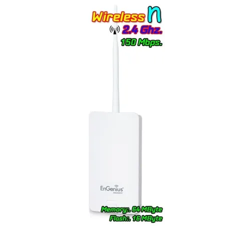 Engenius ENS200-EXT Accees Point แบบภายนอกอาคาร ความถี่ 2.4GHz ความเร็ว 150 Mbps กำลังส่ง 400mW รองรับ Users ได้มาก
