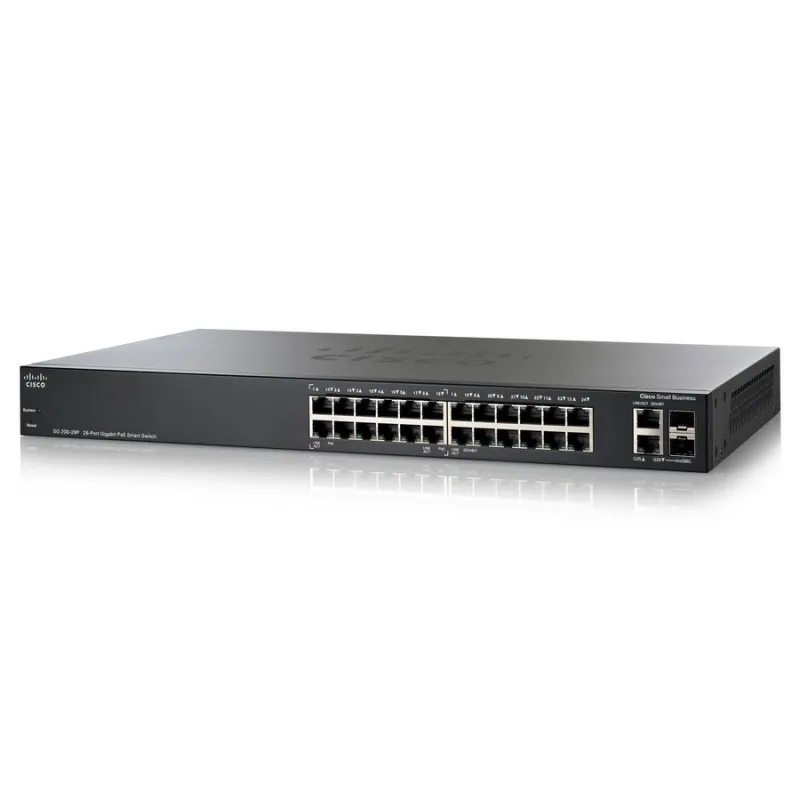 Cisco SG200-26P L2-Managed Switch 24 Port ความเร็ว Gigabit รองรับ VLAN พร้อม POE 802.3af 12Port