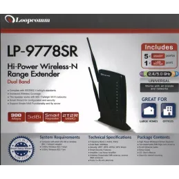 LoopComm LP-9778SR Wireless Broadband Router 2 ย่านความถี่ 2.4/5Ghz 300Mbps 600mW