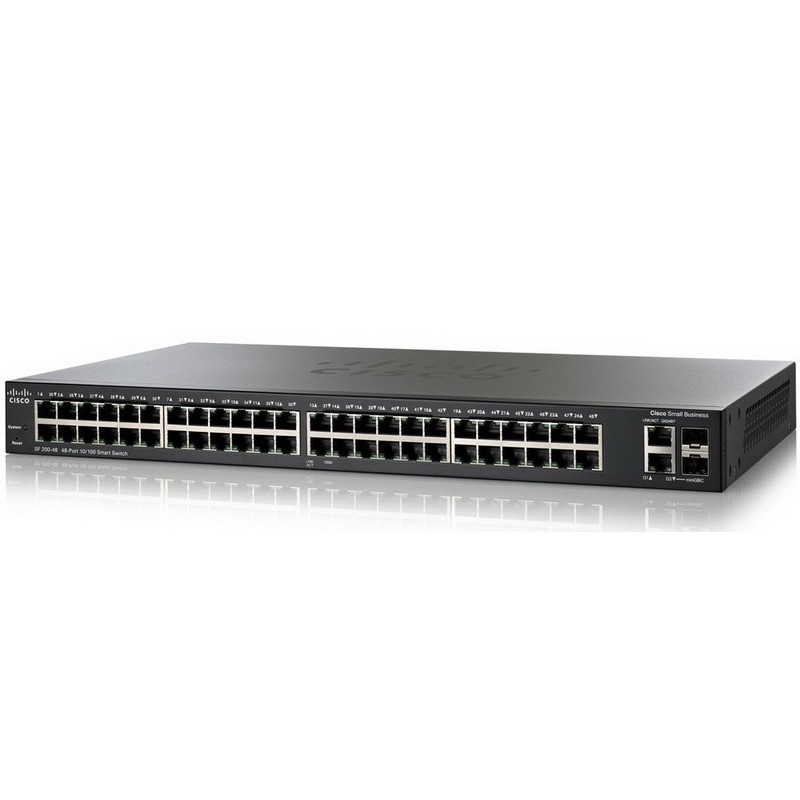 Cisco Cisco SF200E-48 L2-Managed Switch 48 Port 10/100Mbps, 2-Port Gigabit, 2Port mini-Gbic รองรับ VLAN ควบคุมผ่าน Web