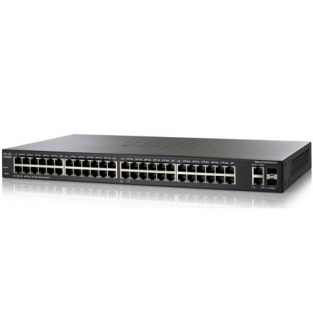 Cisco SF200E-48 L2-Managed Switch 48 Port 10/100Mbps, 2-Port Gigabit, 2Port mini-Gbic รองรับ VLAN ควบคุมผ่าน Web