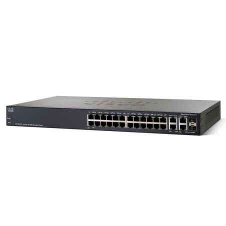 Cisco SF300-24P (SRW224G4P) L3-Managed POE Switch 24 Port 10/100Mbps 4 Port Gigabit รองรับ Static Routing พร้อม POE 12Port