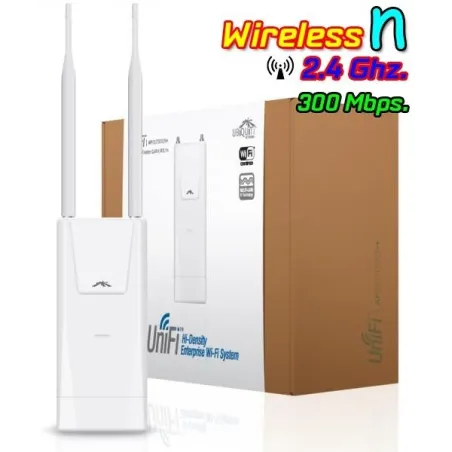 Ubiquiti UniFi UAP-Outdoor+ Access Point ภายนอกอาคาร 2.4GHz ความเร็วสูง 300Mbps เสา 5dBi X 2 พร้อม Software Controller