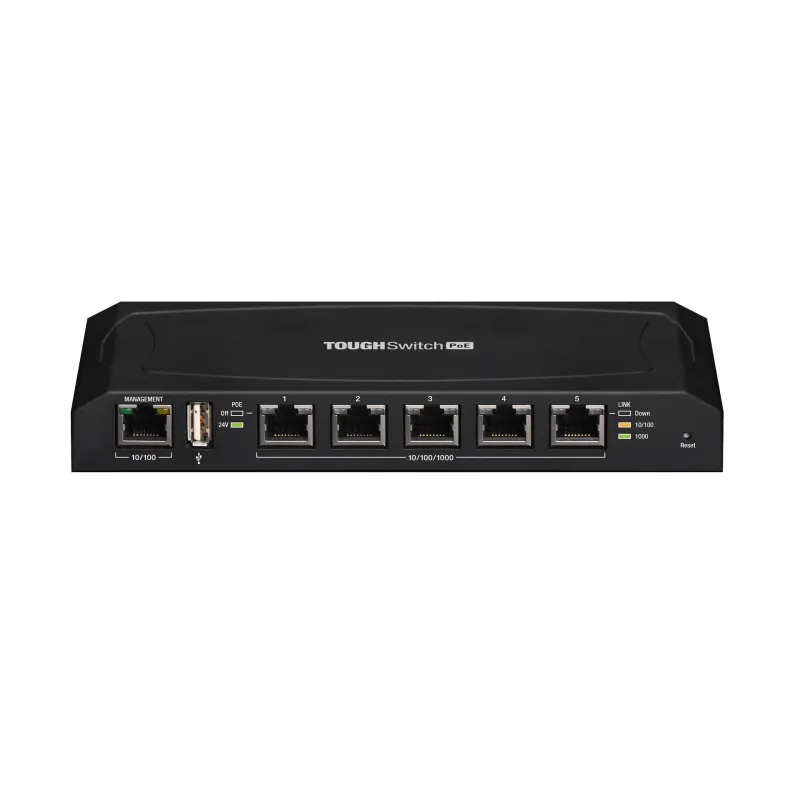 Ubiquiti TOUGH Switch-5 PoE Switch ขนาด 5 Port Gigabit จ่ายไฟผ่านสาย Lan ได้ 24 VDC 11.5W ต่อ Port