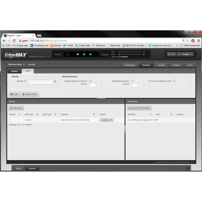 Ubiquiti EdgeRouterLite ERLite3 Router 3 Port Giagbit, VPN, QOS