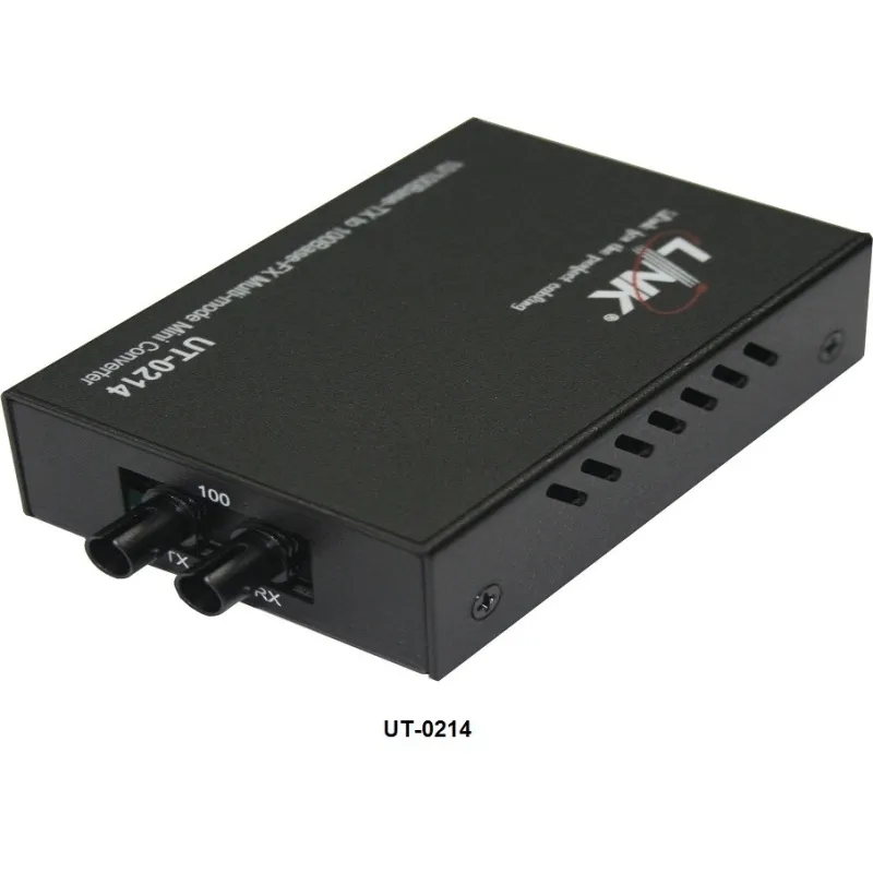 Link UT-0214 Mini Media Converter แปลงจาก RJ-45 เป็นสาย Fiber Optic แบบ MultiMode หัวต่อแบบ ST ระยะทาง 2 กิโลเมตร