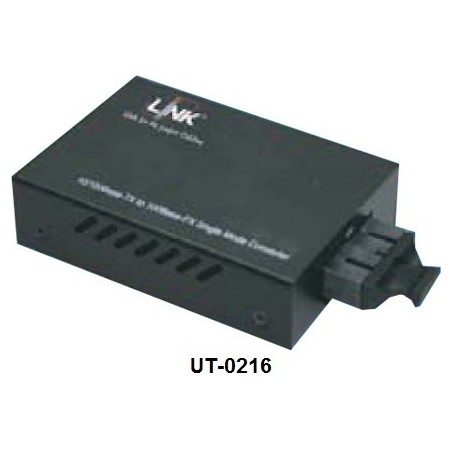 Link UT-0216 Mini Media Converter แปลงจาก RJ-45 เป็นสาย Fiber Optic แบบ MultiMode หัวต่อแบบ SC ระยะทาง 2 กิโลเมตร