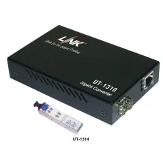 Link UT-1314 Gigabit SX Media Converter แปลงจาก RJ-45 เป็นสาย Fiber Optic แบบ Multi-Mode หัวต่อแบบ LC ระยะทาง 550 เมตร