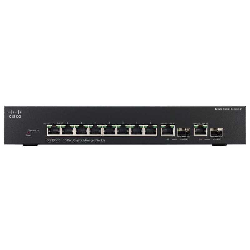 Cisco Cisco SG300-10 (SRW2008) L3-Managed Switch 8 Port Gigabit, 2-Port SFP/mini-Gbic รองรับ Static Routing