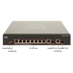 Cisco SG300-10 (SRW2008) L3-Managed Switch 8 Port Gigabit, 2-Port SFP/mini-Gbic รองรับ Static Routing