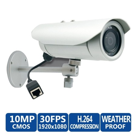 ACTi Bullet E37 10MP Day/Night IP Weatherproof & Vandal-Proof  with Adaptive IR LEDs & 3.6mm Fixed Lens 
