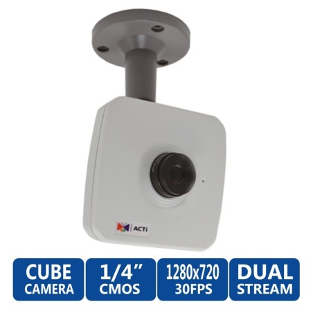 ACTi Cube E11 ความละเอียด 1MP 720P HD มาตรฐาน H.254 Basic WDR - Fixed Lens 